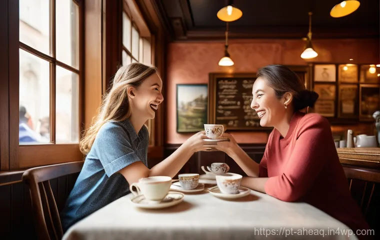 정신건강 치료에서의 통합적 접근법 - **Connection:** Two individuals (friends or family members, modestly dressed) are sharing a light, g...