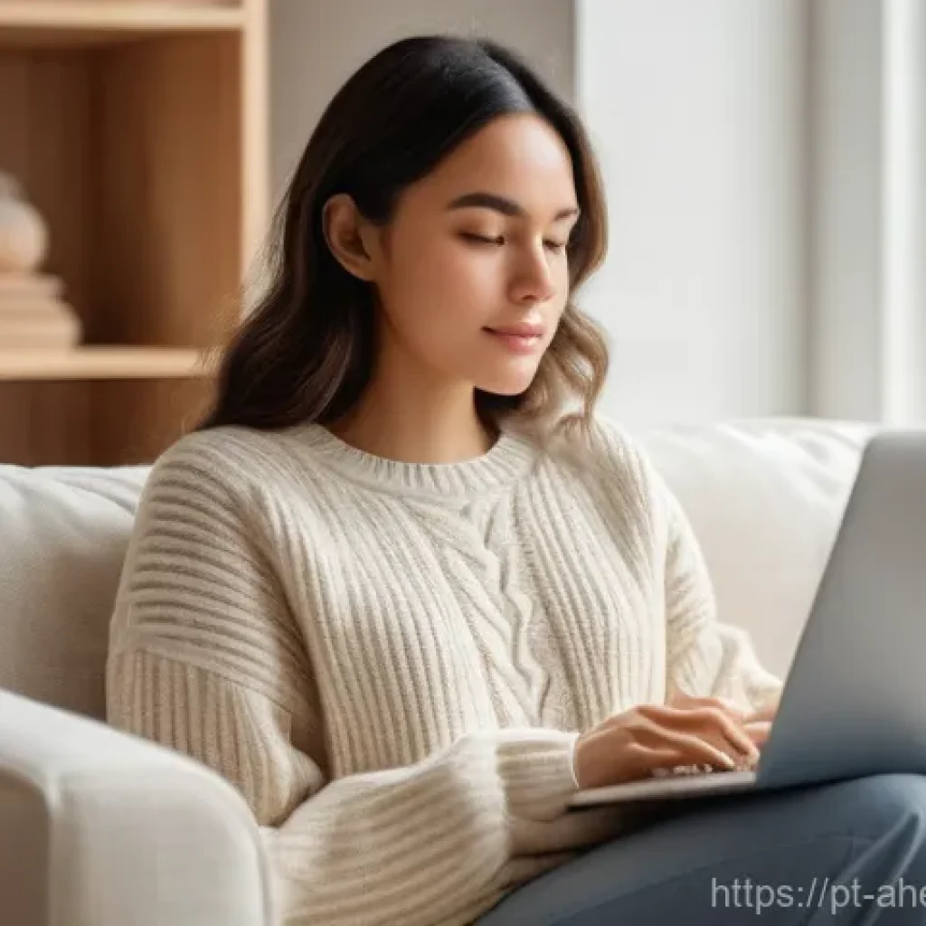 정신건강 회복을 위한 심리적 지원 모델 - **Prompt 1: Online Therapy Session for Mental Well-being**
    "A serene and focused young woman, in...