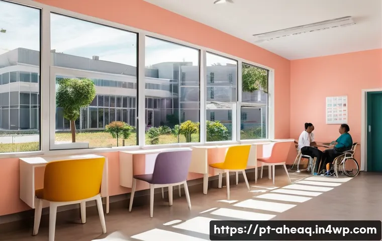 정신건강 케어를 위한 인프라 구축 전략 - A modern mental health community center in a Brazilian urban neighborhood, featuring a welcoming, hu...