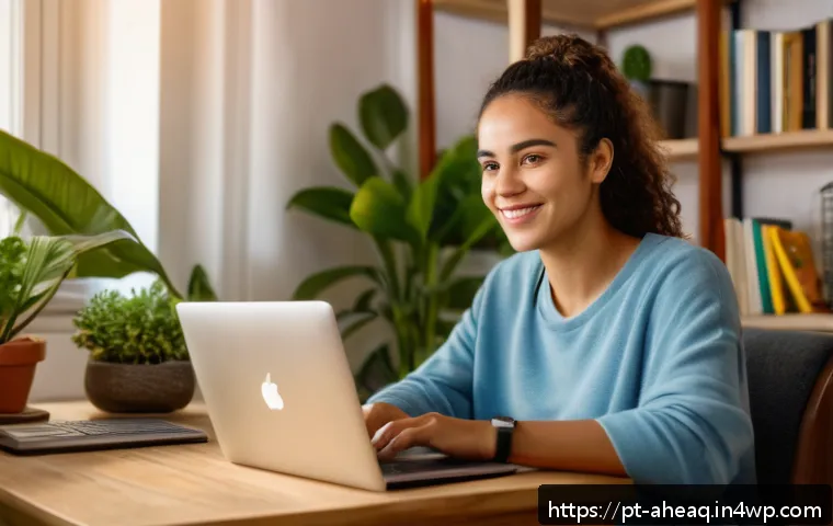 정신건강 치료의 플랫폼 비즈니스 모델 - A cozy home office scene showing a young Brazilian woman in casual clothing sitting comfortably at h...